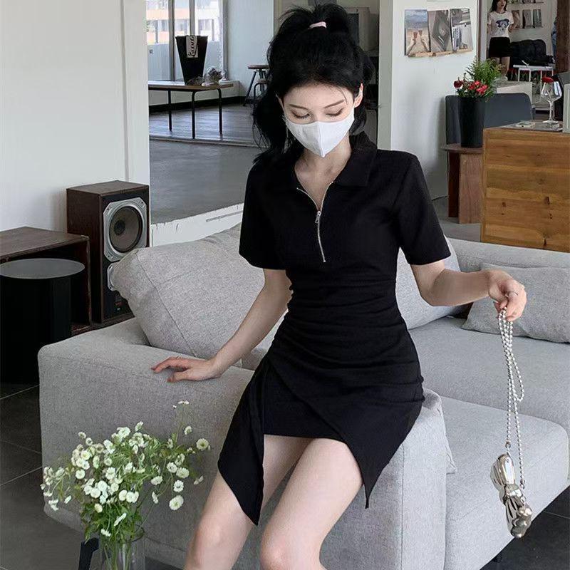 Women's Summer 2026 Irregular Design Polo Collar A-line Skirt