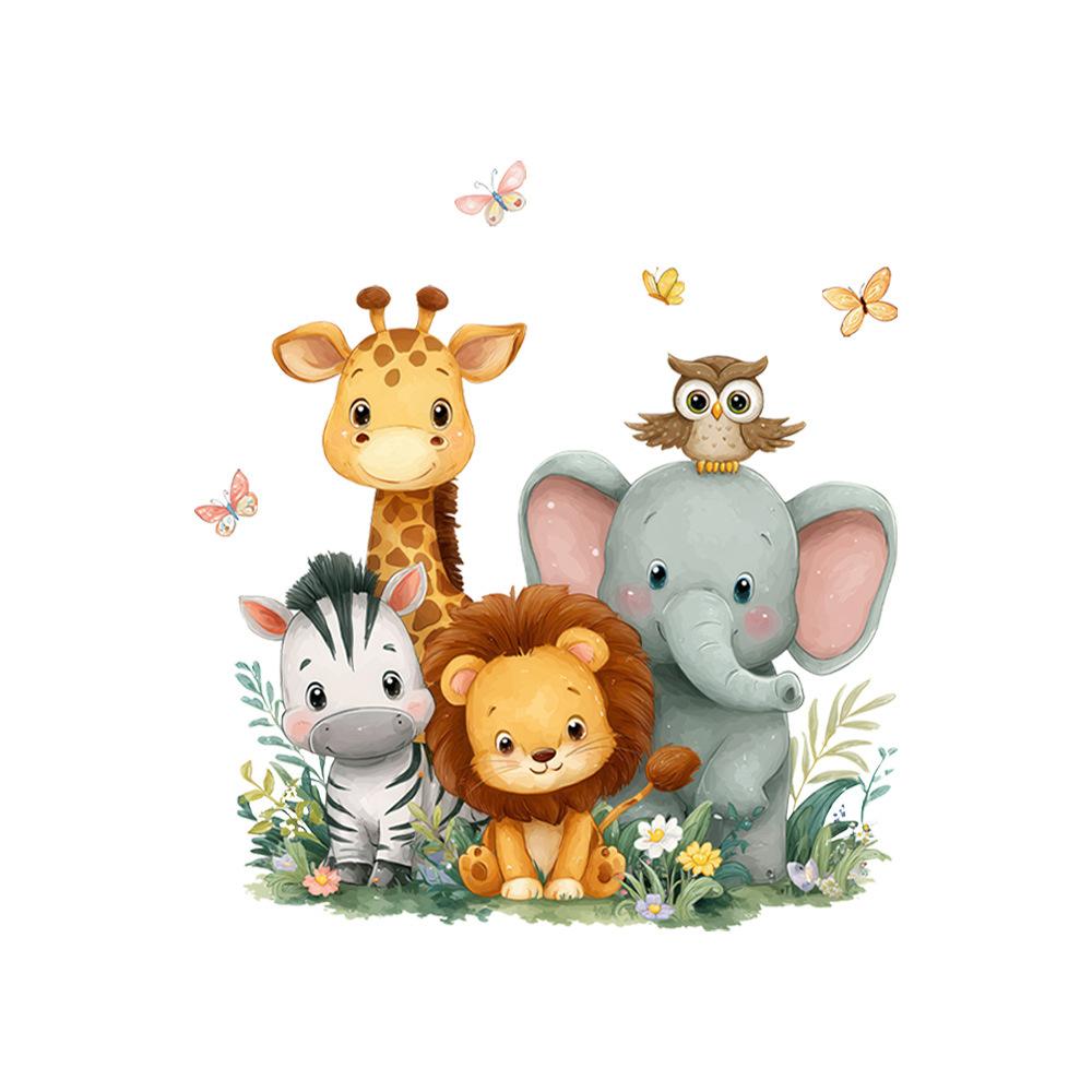 Cute Animal Wall Sticker for Bedroom Living Room Study Rental Home Background Wall Decor