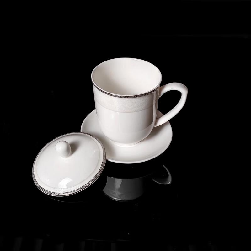 Zhongjingtang Bone China Lidded Tea Cup with Saucer