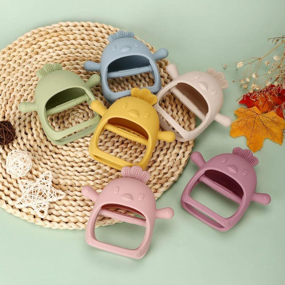 Anti-Drop Silicone Baby Teether Ergonomics Baby Soothing Teething Toy Gum Chewing Teether  Infant