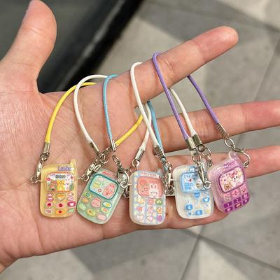 Puppenhaus Zubehör Kleine Tiere Miniatur Handy Modell Anhänger Cartoon Mini Handy Modell Charms Ankleidespielzeug