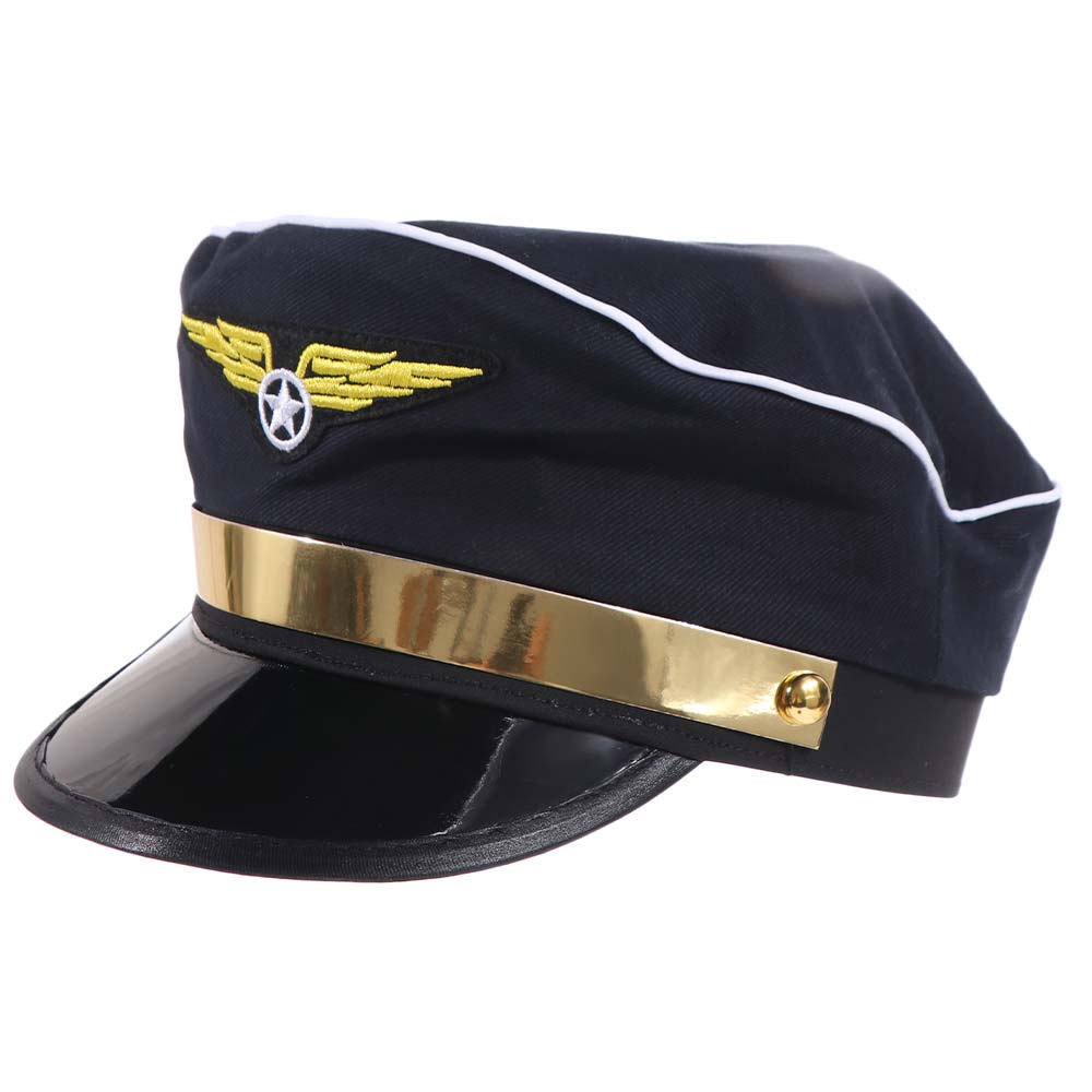 Costume Prop Pilot Hat Airline Theme Men Uniforms Air Force Cap Navy Marine Fancy Dress Uniform Pilot Cap Halloween