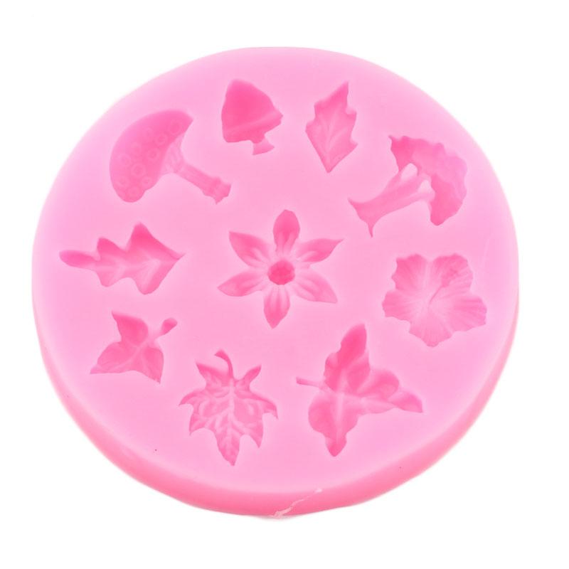 Flower Leaves Silicone Moulds DIY Cupcake Topper Fondant Moulds Candy Chocolate Gumpaste Mould Cake Decorating Tools Clay Moulds