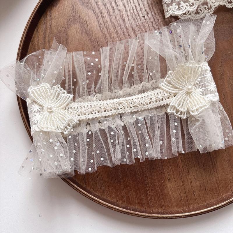 Adjustable Infant Lace Headwear Elastic Hair Band Soft Comfortable Polyester Baby Girls Hair Decoration Retro Design