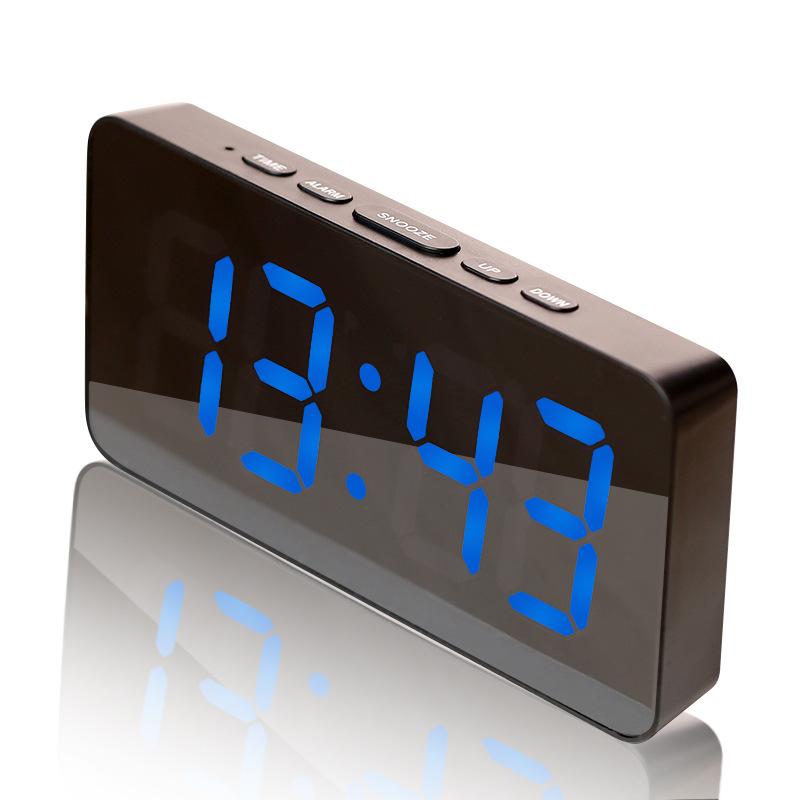 

Умные цифровые часы бесшумные цветные часы зеркальные часы будильник с функцией повтора креативные многофункциональные электронные часы