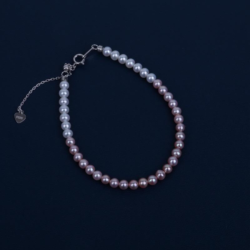 Aurora Freshwater Pearl Necklace & Bracelet Set with 4-5mm Mini Beads in S925 Silver