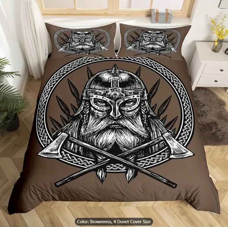 Axe Duvet Cover Set For Teens Adults Men Queen Lightweight Quilt Cover With 2 Pillowcase Traditional Battle Bedding Set No Quilt