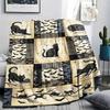 1Pc Patchwork Cat Print Flannel Blanket, High quality Comfortable for All Seasons, Home Decor, Warmth and Comfort, Perfect for Christmas Gifts63