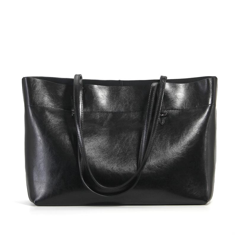 Big Bag Commuter Premium Leather Portable Shoulder Bag Women's Niche Large Capacity Women's Cowhide Tote Bag