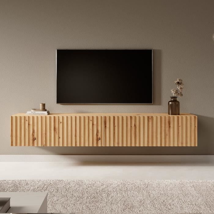 TV-Möbel - Handwerkliche Eiche - Telire - 175 x 31,6 x 30