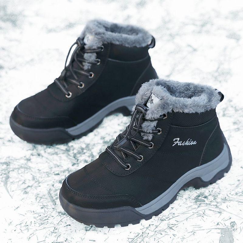 Warm Fur Lightweight Cotton Shoes Men Walking Footwear Male Winter Shoes Sneakers