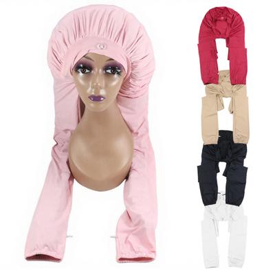 Women Sleeping Hat Dual-Purpose Long Braids Protective Breathable Silk Hair Cover Adjustable Pantyhose