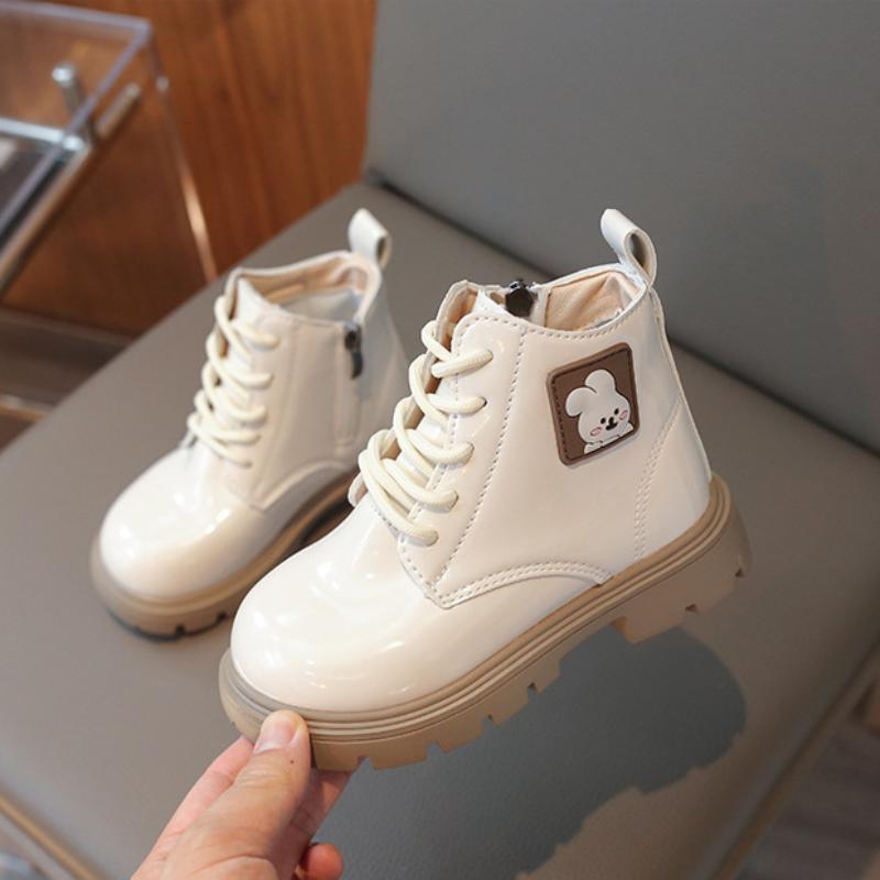 Cizme copii toamna noi piele stralucitoare iepure fermoar lateral fete cizme scurte