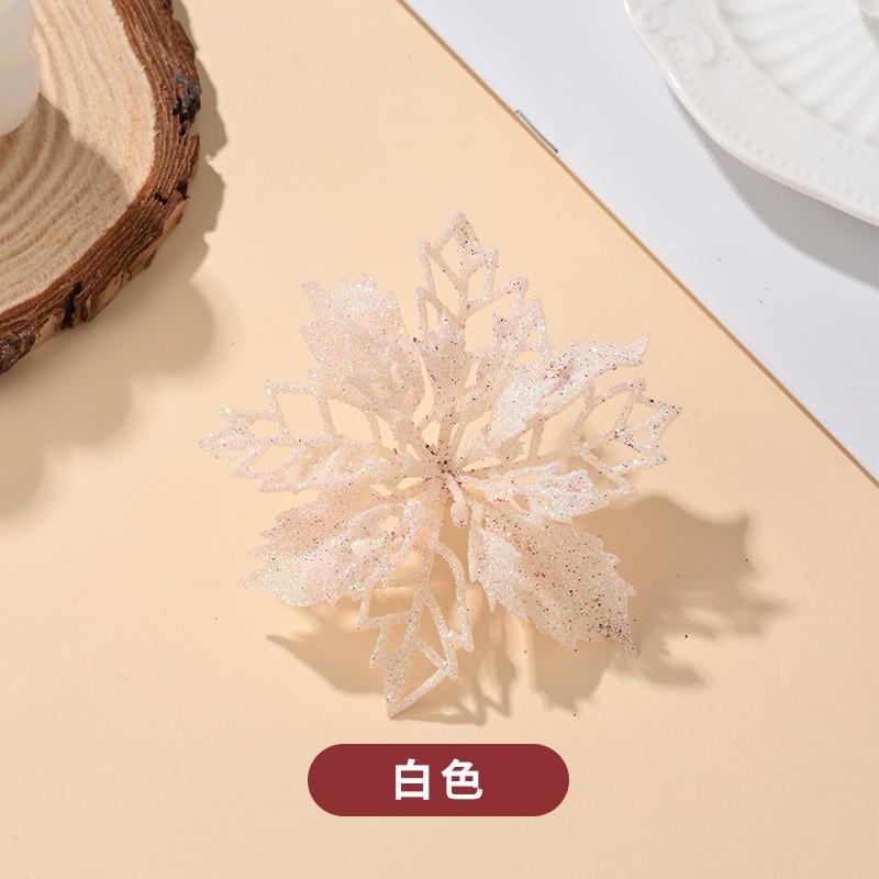 Plastic Christmas Flower Decorations Tree Ornamentation Festive Holiday Party Home Xmas Decoration Supplies