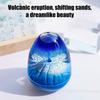 [ZYAS] Eierschalen-Vulkanausbruch, Schwimmender Sand Vulkanausbruch-Ornament, Acryl-Kristall-Flüssigkeits-Sanduhr-Timer-Ornament.