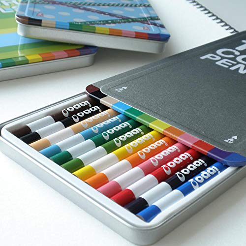 Tombow Colored Pencils 24 Colors for Elementary School Students ippo! (Sliding Can) Plain Blue CL-RPM0424C