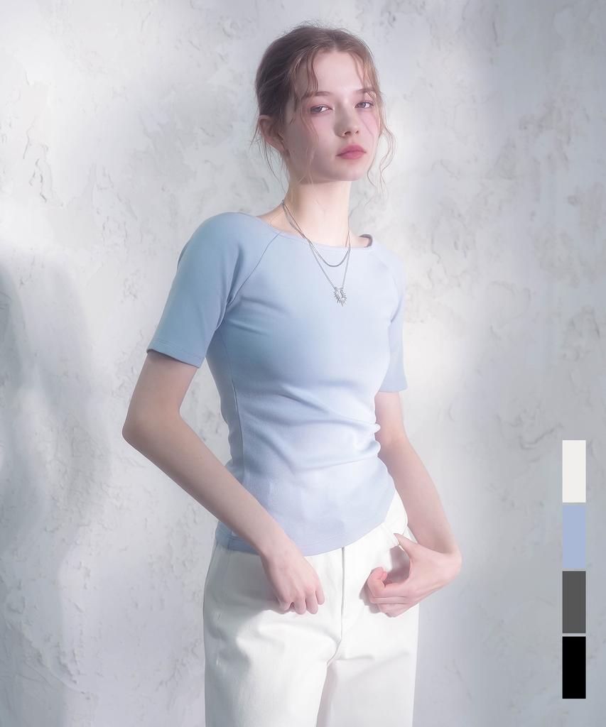 VIVACIOUS Divin Boat Neck Side Tuck T-Shirt_4 Colors