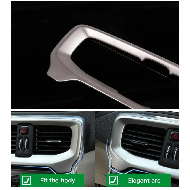 For Volvo V40 Interior Console Air Conditioning Outlet Decorative Cover Trim Stainless Steel Car Accessories Styling