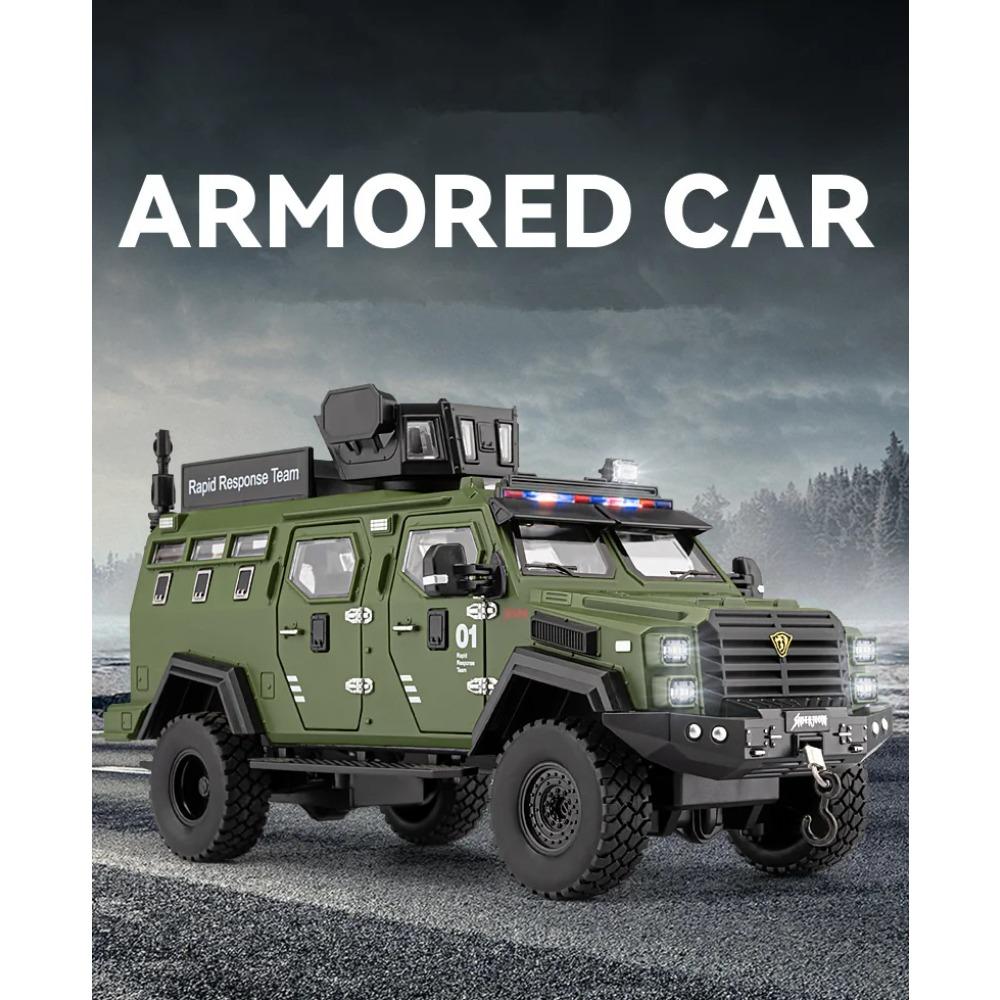 1/24 Lega Spada Tigre dai Denti a Sciabola Modello di Auto Antideflagrante Diecast Veicoli Blindati Off-road della Polizia Modello di Auto Suono Luce Giocattolo Regalo