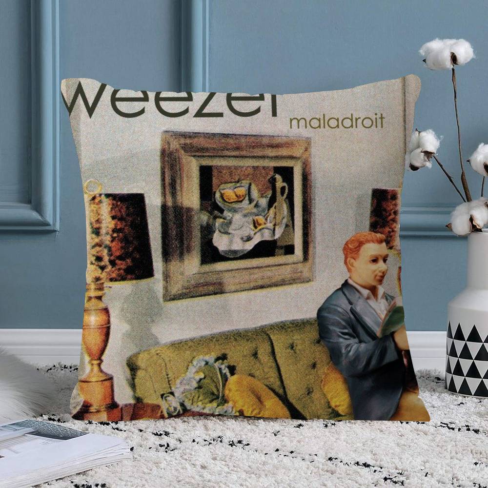Weezer Music Band Office Cushion Pillowcase Car Cushion CoverXCM Lumbar Pillowcase Sofa Pillowcover
