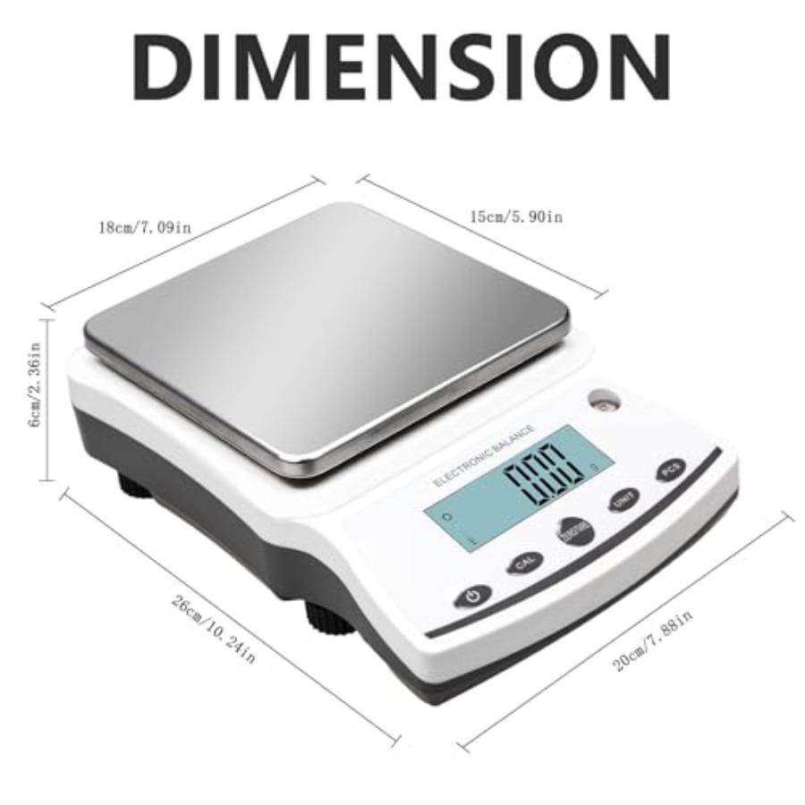 Lab Scale 5000g x 0.01g High Precision Digital Analytical Balance with Calibration Weights 0.01g Accuracy Scientific Gram Scale