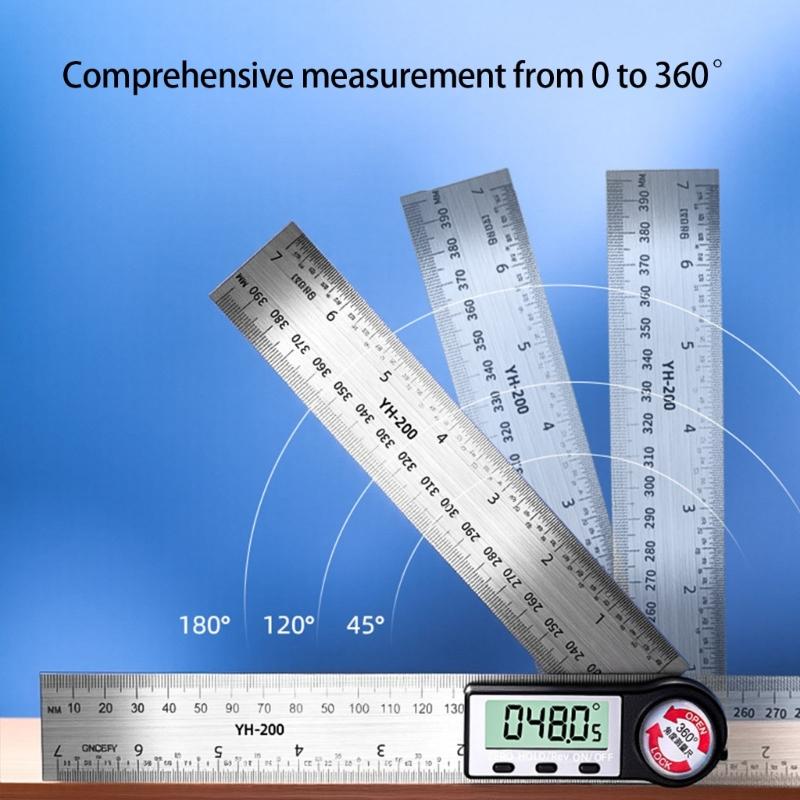 Professional Stainless Steel Angles Gauges 200mm Double Measurement System & Response Digital Screen