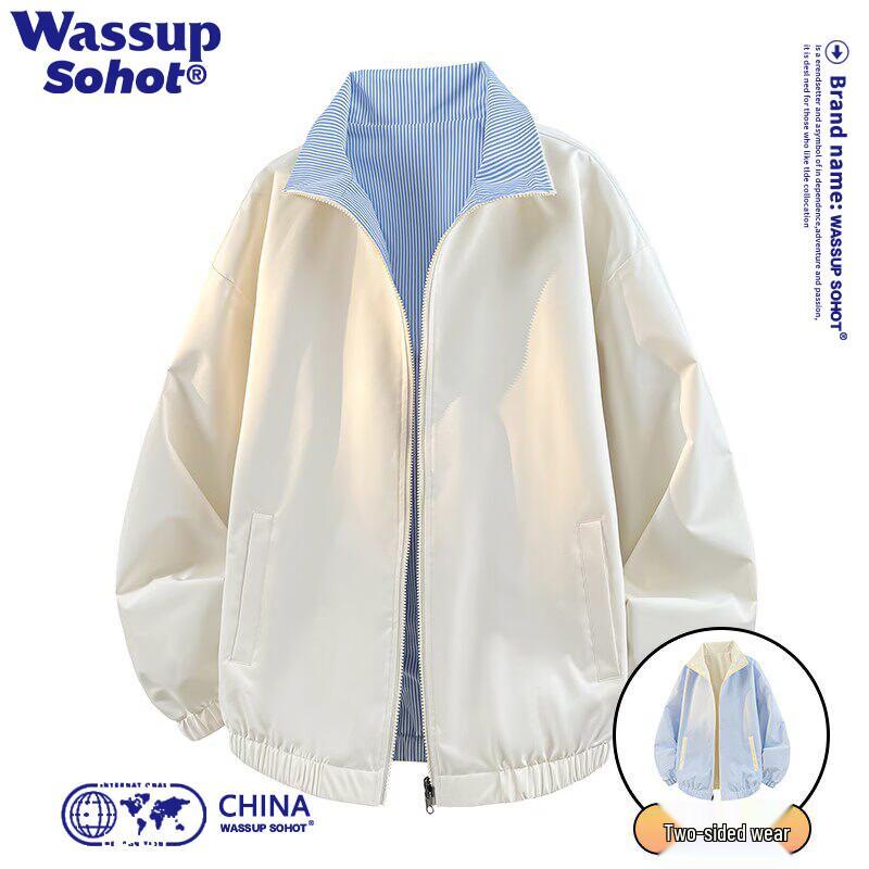Wassup Sohot Men's Reversible Stand-up Collar Jacket
