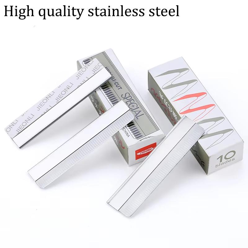 10/20/50pcs Eyebrow Blades Stainless Steel Microblading Eye Brow Trimmer Face Hair Remover Replaceable Razor Makeup Beauty Tools