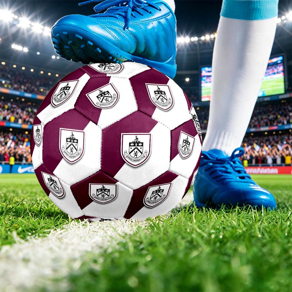 Burnley FootballPrinted Size 5 Soccer Ball, Anti Slip Adult Match Football Souvenir for Football Fans