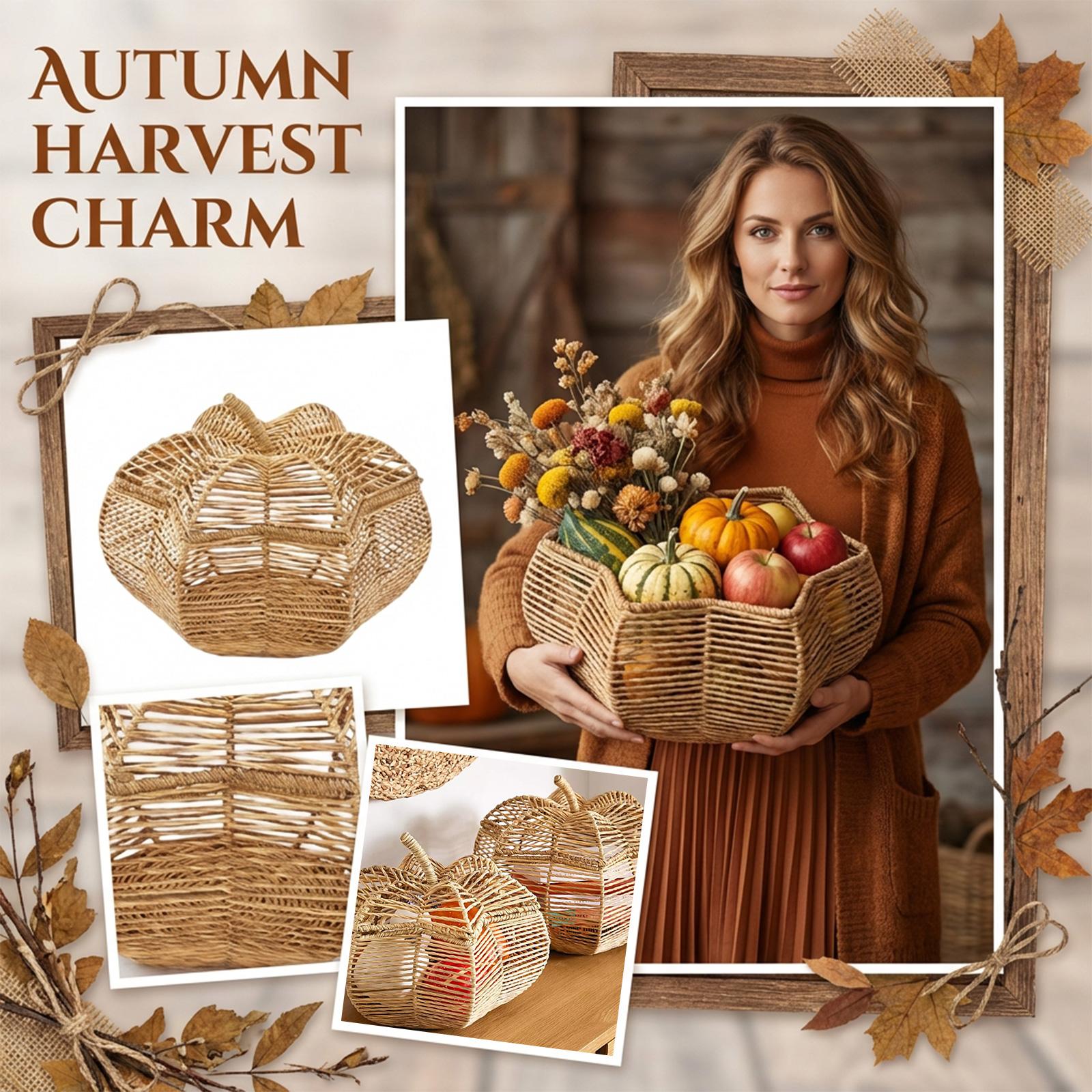 Handmade Woven Storage Basket Pumpkin And Vegetable Storage Basket Organizer Desktop Sundries Basket Home Decoration Basket One Size 3850₽