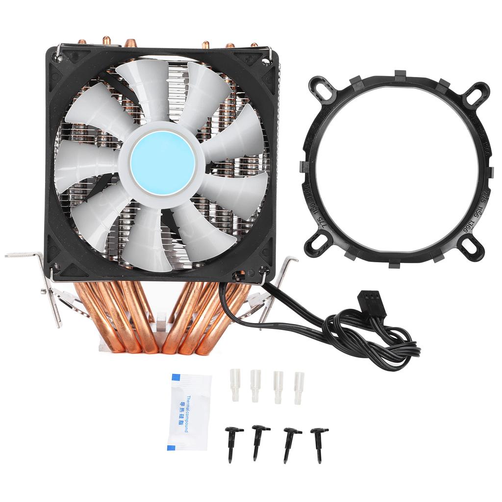 CPU Fan Dual Tower Design 2 90mm3.5in Fans 6 Heat Pipes Low Noise Computer Cooler for PC