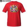 Beagle Puppy T-shirt – Schattige Hond Omringd door Kleurrijke Bloemen en Vlinders