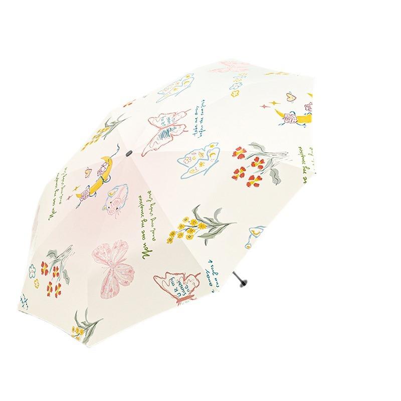 2025 Three-fold Eight-bone Manual Vinyl Umbrella Digital Silicone Handle Sun Protection and UV Protection