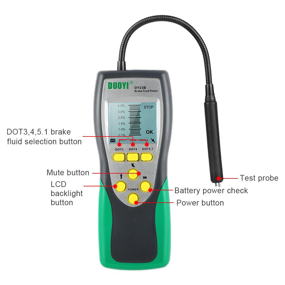 

DY23 DY23B Car Brake Fluid Tester Detector Test Instrument Accurate Automotive Water Content Check Oil Quality DOT DY23B