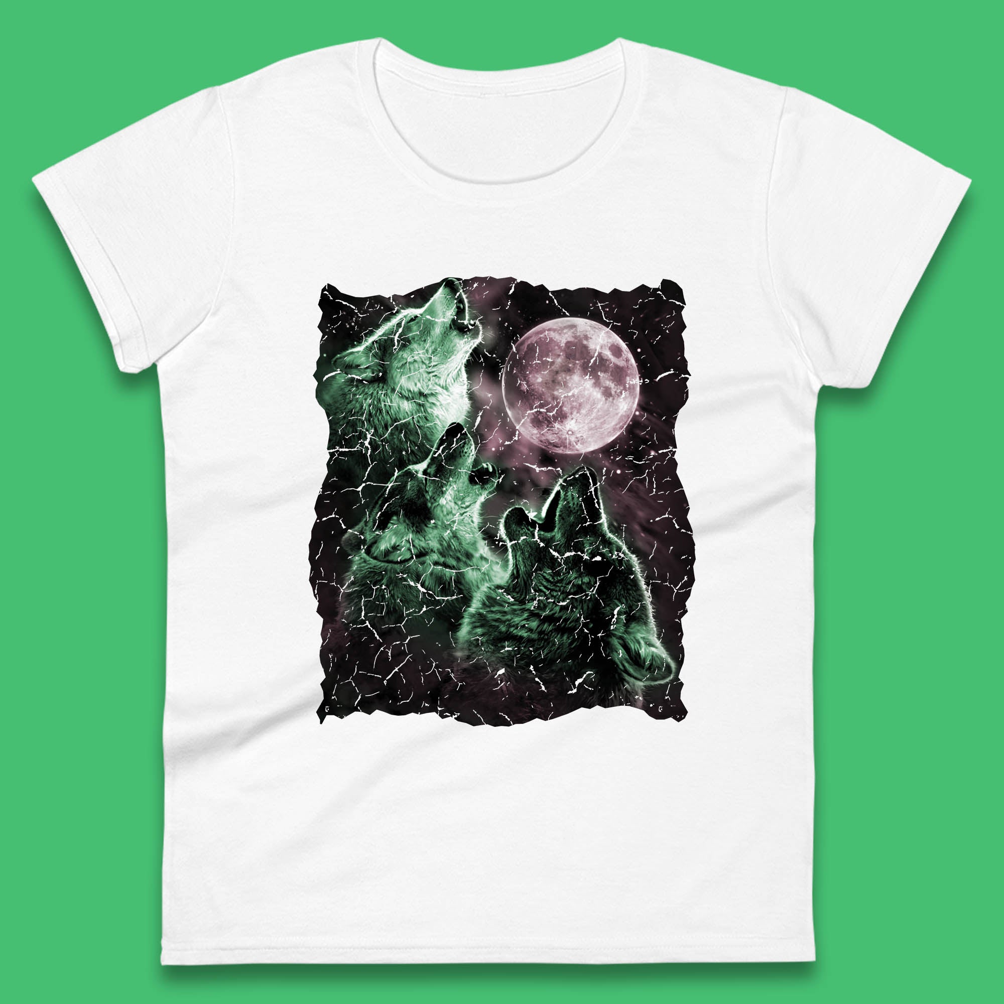 Three Wolf Howling At Moon Wild Free Wolves Three Wolf Dog Animal The Mountain Womens Tee T Shirt Mens Tops Unisex Top 3XL