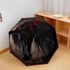1 PC Automatic Folding Umbrella - Black Horse Pattern, Portable & Foldable Design with 8 Ribs, Christmas Birthday Gifts