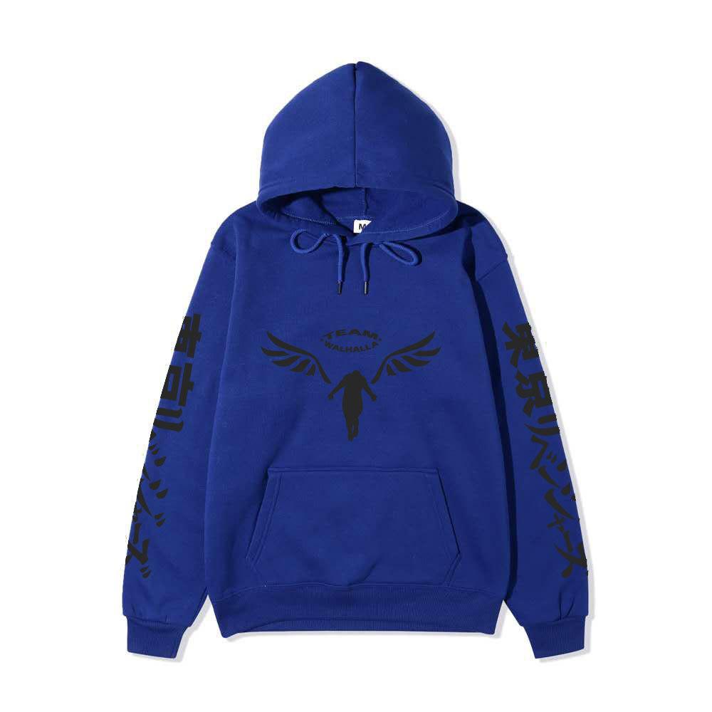 Men Women Fleece Hoodie Tokyo Revengers Walhalla Logo Autumn Winter Japanese Letter Street Long Sleeve Anime Sweatshirt