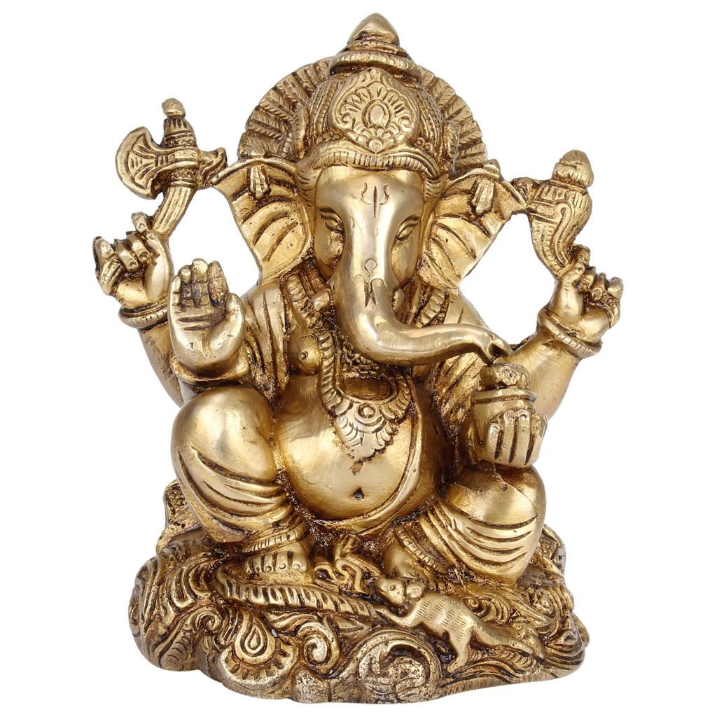 Lord Ganesh Bhagwan Idol, For Home Entrance Ganpati Sitting Sculpture Statue
