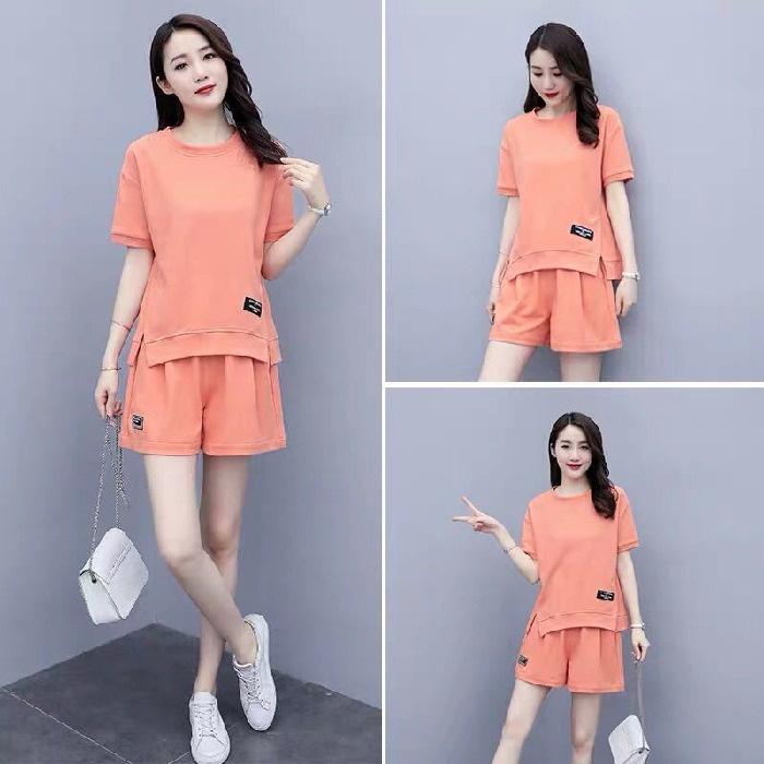 Sportswear Casual Suit for Women Summer Korean Style Fashion Loose Shorts Running Two-piece Set for Women