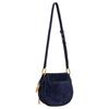 MICHAEL KORS JOSIE gold letter charm calfskin saddle bag shoulder crossbody bag medium women's blue