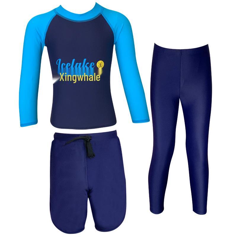 Parent-Child Long-Sleeve Swim Set for Boys and Girls - Quick-Drying, Sun-Protective Korean Style