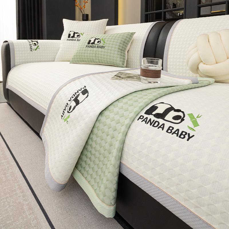 

New Cool Doudou Sofa Towel Cover Cloth Non-Slip Mat Leather Seat Cushion Summer Cool Cushion Summer Ice Silk Sofa Cushion 70*70cm