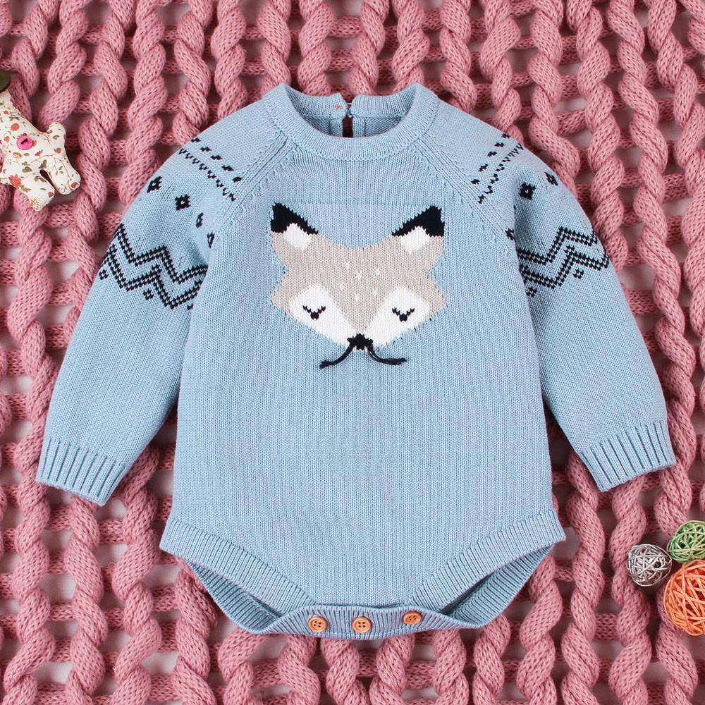 Infant Baby Girl Knitted Sweater Fox 