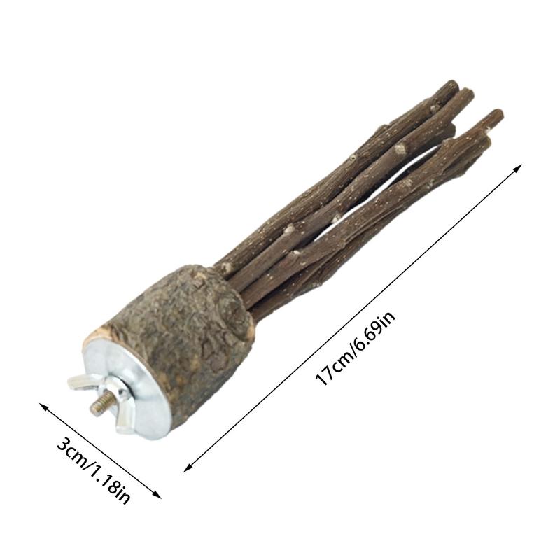 Wooden Parrot Stand Pole Perch Wood Natural Tree Branch Bird Stand Beak and Claw Grinding Parrot Toys Birdcage Decoration Pets