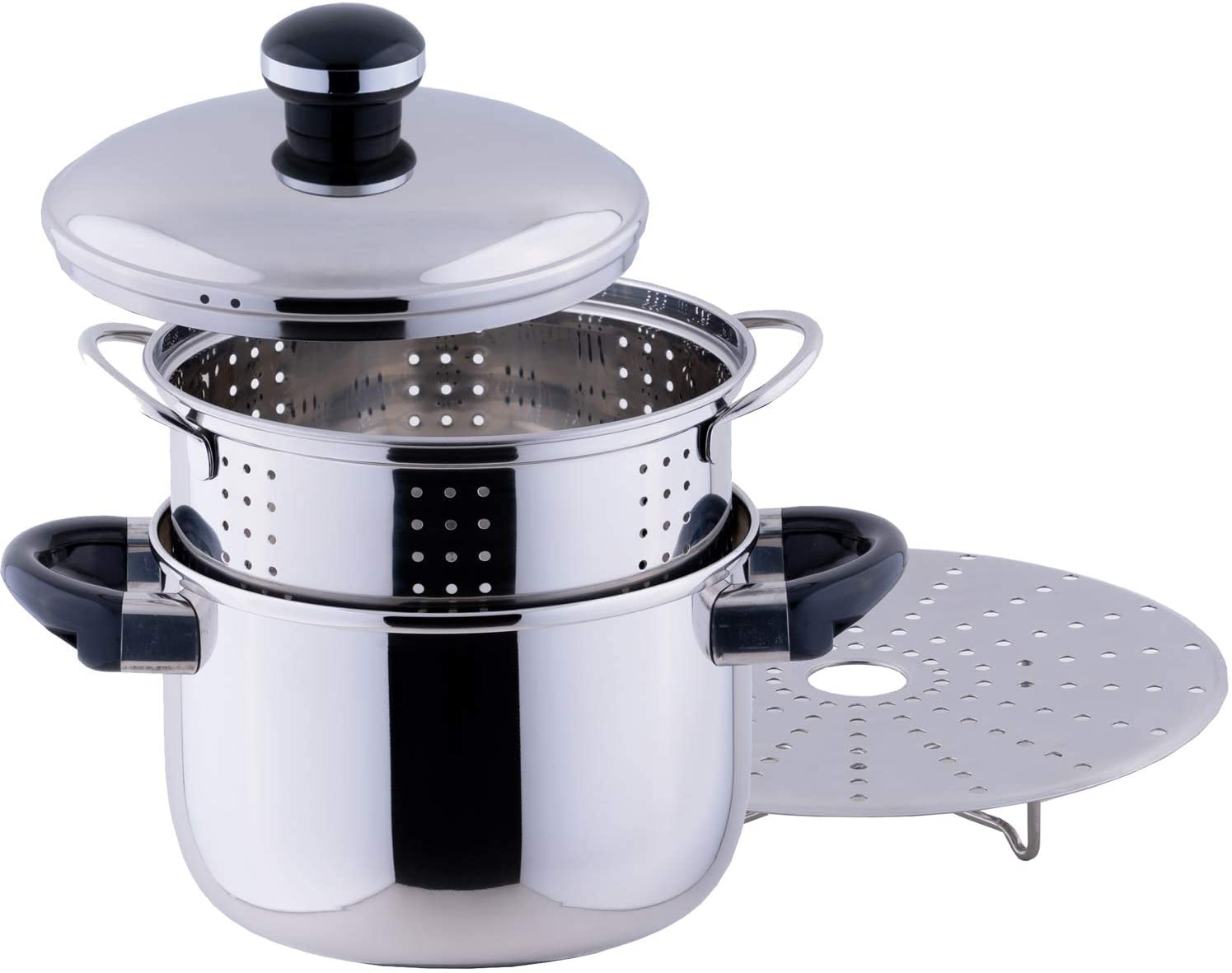 Miyazaki Seisakusho Objet Stew Pot 18cm Perforated Inner Pot Steam Made in IH & & Plate, Japan, 5-Year Warranty, Compatible, OJ-5D-D