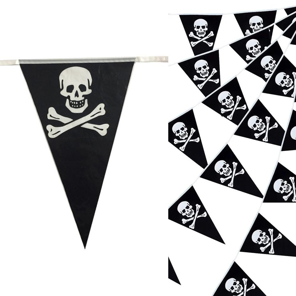 Pirate Party Decor Skull Pennant Flags Halloween Pirate Banners Easy To Hang
