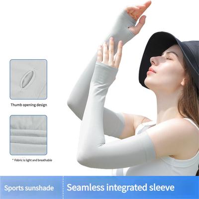 Summer Cycling Sunscreen Ice Sleeve Outdoor Uv Seamless Sleeve Cover Sun Breathable Open Finger Arm Sleeve