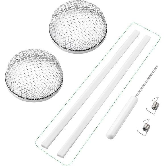 RVGUARD RV Flying Ect Screen, RV Furnace Vent Cover Bug Screen 2 Pack 2.8 X 1.3 Inch Stainless Steel Mesh With Tallation Tool And Silicone Rubber