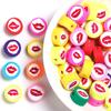 50 pcs Polymer Clay Animal & Fruit Style Mixed Color Flat Round Beads for DIY Bracelet Jewelry