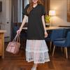 ZANZEA Women Casual Round Neck Short Sleeve Loose Patchwork Dress